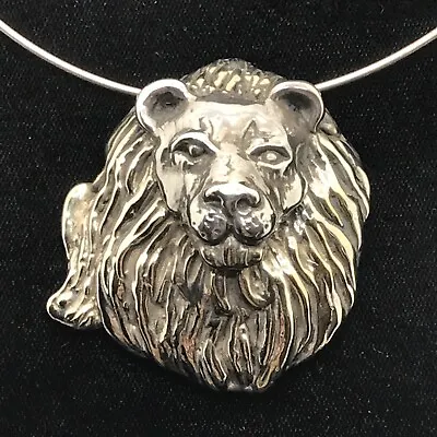 Vintage Designer YAACOV HELLER  925 Silver & Gold Lions Head  Choker Necklace  • $799.99