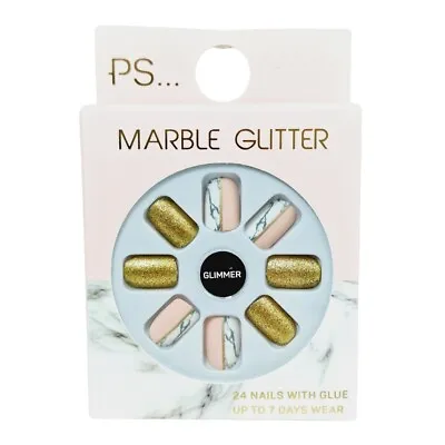 Primark False Nails Gel Stick Press On Nail Art Extension French + 2g Glue Tube • £4.95