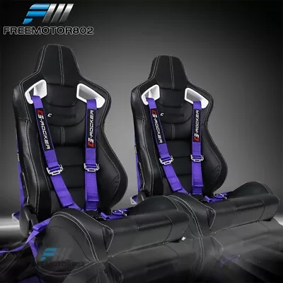 Adjust Universal Racing Seat White Bezel PU Carbon & Cam-lock Dual Slider X2 • $408.99