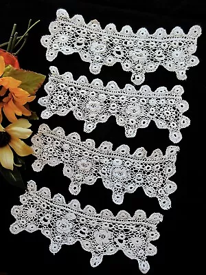  Irish Crochet Lace Delicate Fine Thread -Antique Handmade 4 Pc. Collar 1880s • $24