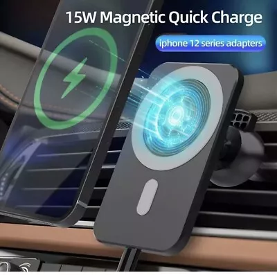 15W Car Mount Wireless Car Charger Magnetic Mag Safe For IPhone 12 To 14 • £8.99