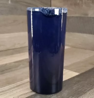 Vintage Van Briggle Navy Blue Drip Glaze Tumbler Drinking Glass Cup 6  Vase • $9.60