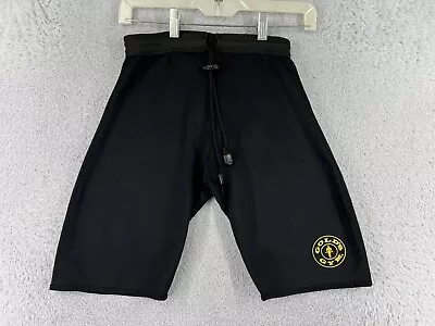 Gold Gym Shorts Mens Small Black Compression Gym Neoprene Polyester Blend • $14.29