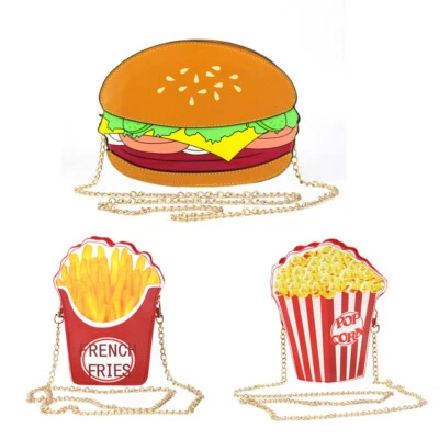 £8.87 • Buy Woman Hamburger Cupcake PU Chain Bag Popcorn Fries Crossbody Messenger Bags