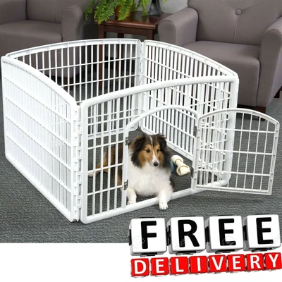 $79.37 • Buy Dog Pen Kennel Playpen Outdoor Indoor Small Pet Puppy Exercise  Cage Enclosure
