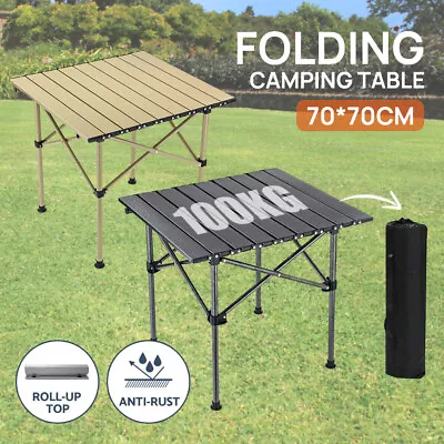 ✅Camping Table Folding Aluminium Portable Picnic Outdoor Foldable BBQ Tool Desk • $39.99