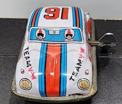 Vintage Tin Toy Windup VW Volkswagen Car Bug Beetle Team Vw #16  MADE IN JAPAN • $29.99