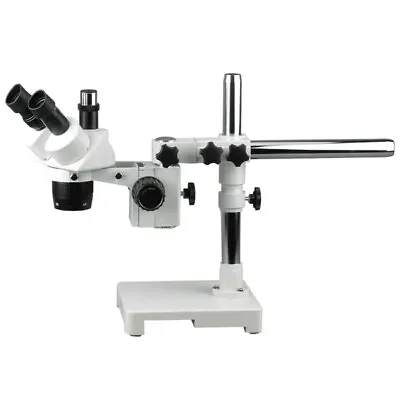 AmScope 5X-10X-15X-30X Trinocular Stereo Microscope With Single Arm Boom Stand • $351.99