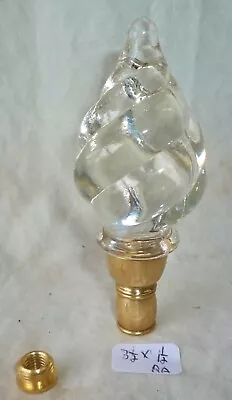 Lamp Finial Large Solid Glass Swirl 3 1/2 H X 1 1/2 W  RA • $24.99