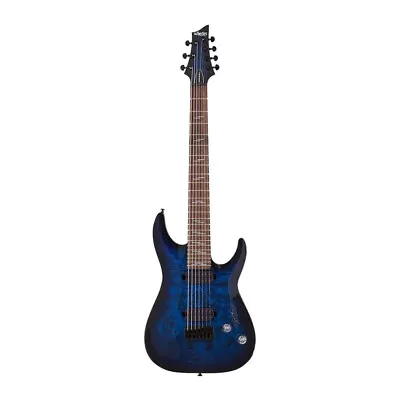 Schecter Omen Elite 7 7 String Electric Guitar Right Hand See Thru Blue Burst • $549