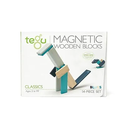 Tegu 14 Piece Tints Magnetic Wooden Building Blocks Set Construction Play • £17.99