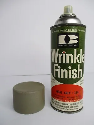 Vintage 1960 Illinois Bronze Spray Paint Wrinkle Finish OPAL GREY 334 Metal Cap • $35