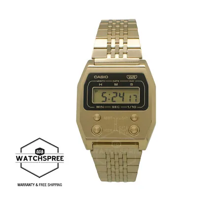 Casio Digital Vintage Gold Ion Plated Stainless Steel Band Watch A1100G-5 • $190.41