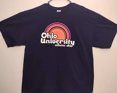 Ohio University Athens T-Shirt Men's Size 2XL Retro Vintage Blue College Shirt • $14.99