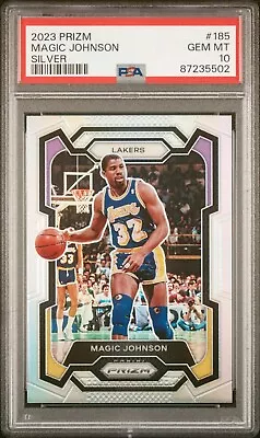 2023 Prizm Magic Johnson Silver Prizm SP Card 185 Graded PSA 10 GEM MINT 🔥POP 2 • $18.50