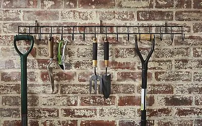 Garden Tool Wall Mounted Storage Rack Hook Holder Extra Long Shed Tidy Rail  • £17.50