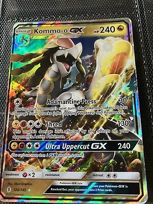 Pokemon Kommo-o GX #100/145 Guardians Rising Ultra Rare Holo Mp • $1.29