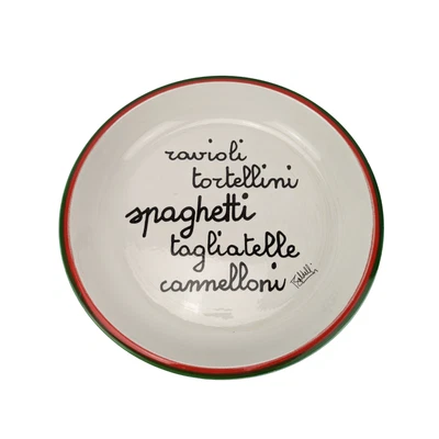 $129 • Buy Vintage Baldelli Signed Italy Round Pasta Bowl Platter Dish 14  Ceramic White