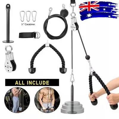 Pulley System Cable Attachment Pull Down Machine DIY Home Gym Workout Kit AU • $38.93