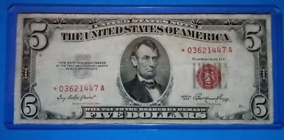 *1953 $5 Star! Red Seal ! Legal Tender Note ! Vf. Circ. ! Old Us ! Nice! • $7.50