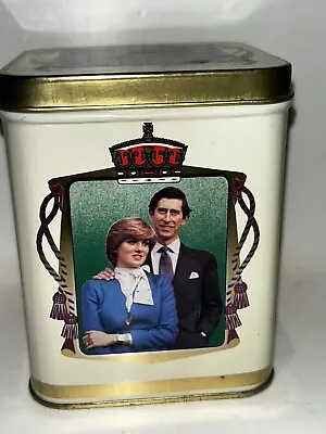 Commemorative Tin Tea Caddy Wedding Of Charles And Diana 1981 (B2) • £6.50