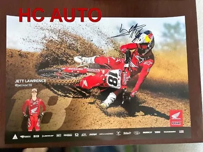 JETT LAWRENCE #18 Signed 2024 HRC HONDA Poster -MOTOCROSS MX 450 Champion COA • $89.99