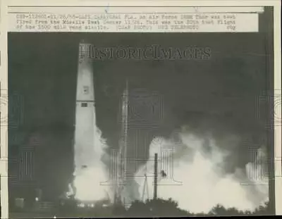 1958 Press Photo Air Force IRBM Thor Test Fired At Missile Test Center Florida • $20.88