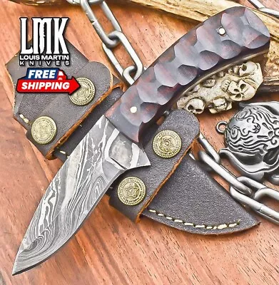 Hot Item Skinner Knife Fire Damascus Micarta Camping Collectible • $0.99