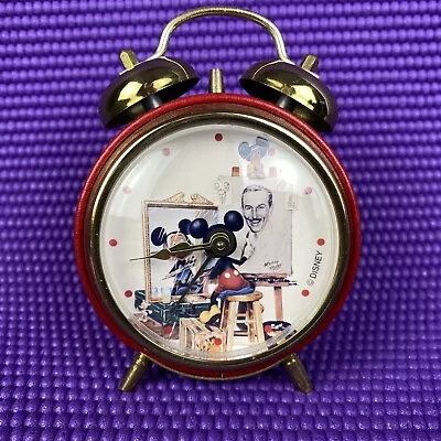 VTG RARE Disney Mickey Mouse “NORMAN ROCKWELL  Wind-up Alarm Clock Ø3  Germany • $149.99