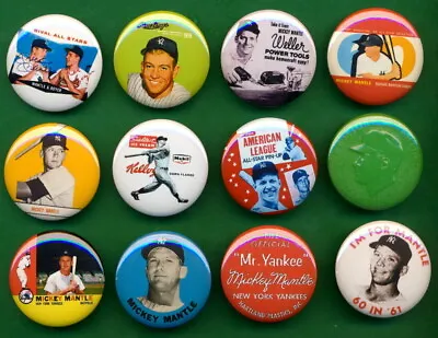 Mickey Mantle STYLE RP PINs (12) LOT#7  1959 1961 Kellogs Armour Hartland PM10 • $39.75