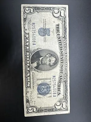 1934C $5 (Five Dollar) Bill Silver Certificate Blue Seal Note U.S Currency 008A • $17.99