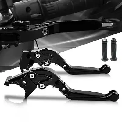 For Kawasaki Ninja ZX6R 2005-2006 Pivot Brake Clutch Levers & Motor Grips Black • $39.98