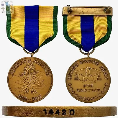 #14420 Army 1911-1917 Mexican Service Campaign Medal Numbered Whitehead & Hoag • $249.99