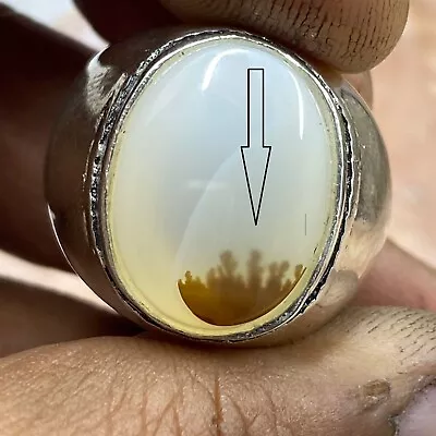 Islamic 925 Sterling Silver Men's Ring Natural Yemen Agate Aqeeq كلمة الله مصور • $500