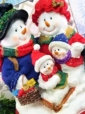 Vintage Lighted Snowman Family Fiber Optic Color Changing Christmas Puleo VIDEO • £108.08
