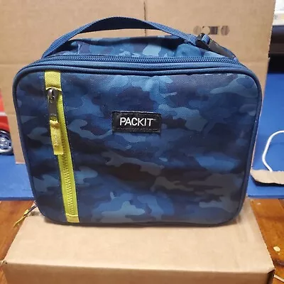 $15 • Buy PACKIT FREEZABLE CLASSIC LUNCH BOX BAG Camouflage BLACK/BLUE     