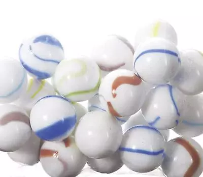 Matsuno Hobby Marbles Glass Beads Made In Japan 17mm Milky Streak 1 Bag (260 Tab • $55.64