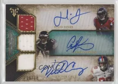 2014 Triple Threads Relic Trios Emerald /18 Julio Jones Alshon Jeffery Auto • $257.78