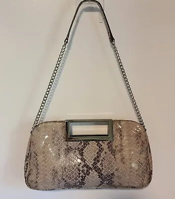 Michael Kors Leather Bag Embossed Python Snake Shoulder Strap Purse Or Clutch • $49.99