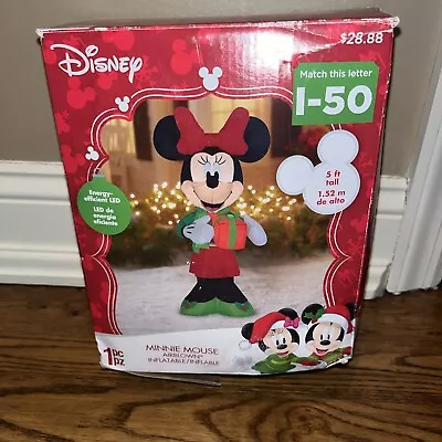 Disney Minnie Mouse 5Ft Christmas Airblown Inflatable 2017 Gemmy Holiday READ • $28