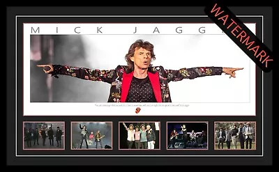 Mick Jagger - The Rolling Stones Wings - Unique & Rare Framed Lithograph Poster • $274.99