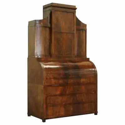 Very Rare Italian Mahogany Cyclinder Bureau Bookcase Desk With Must See Pictures • $4786.90