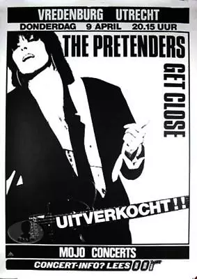 $39.99 • Buy Pretenders / Chrissie Hynde 1987 Get Close Tour Original Utrecht Concert Poster