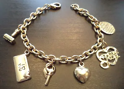 Stunning Vintage Estate Gold Tone Love Charm Heart 7 1/4  Bracelet!!! 1568s • $0.99