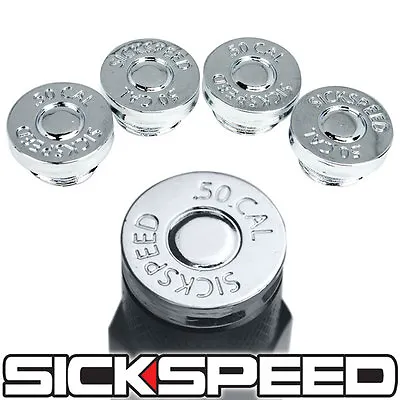 4 Chrome .50 Cal Bullets Tips For Sickspeed Spiked Tuner Lug Nuts Wheels P6 • $8.40