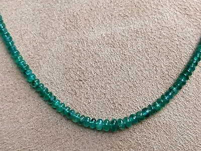Natural Zambia Emerald Necklace 3 Mm Beads Fine Gemstones 16  Strand Necklace • $255