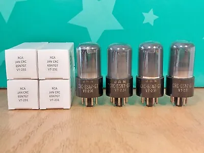 Quad Of RCA JAN CRC 6SN7GT VT-231 1943/44 Gray Glass Vacuum Tubes - 15% Matched • $375