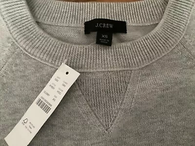 J Crew Womens Cashmere Cotton Pullover Sweatshirt Gray XS New With Tag • $74.99