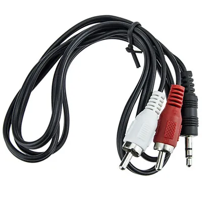 1/8  Male 3.5mm Stereo Mini Plug Jack TO 2 RCA Stereo Phono Audio Speaker Cable • $7.59