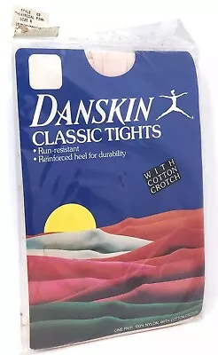 Vintage NOS DANSKIN TIGHTS RUN-RESIST STYLE 69 THEATRICAL PINK SIZE B DANCE • $11.69